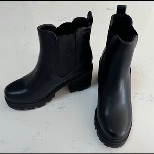 Black Block Heel Boots - Brand New